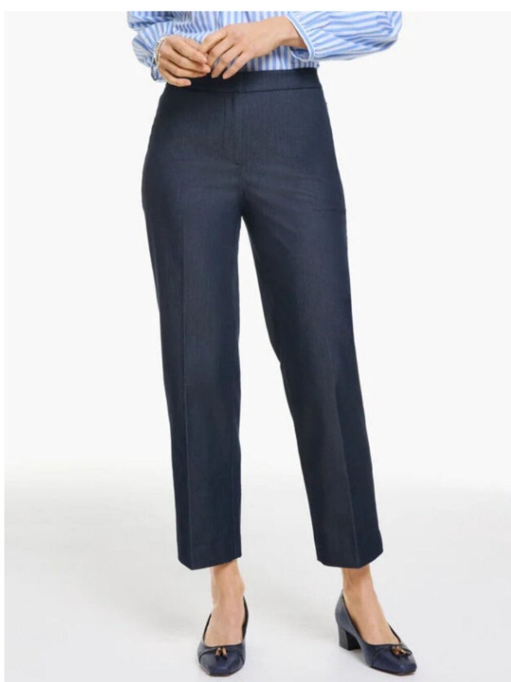 Talbots Navy Straight Leg Dress Pants 16P | Mid Rise Ankle Career Work Trousers